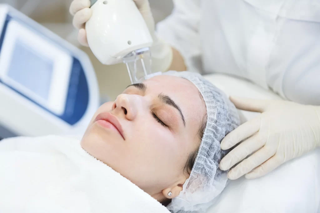 Woman undergoing hyperpigmentation treatment at Lynn Medical